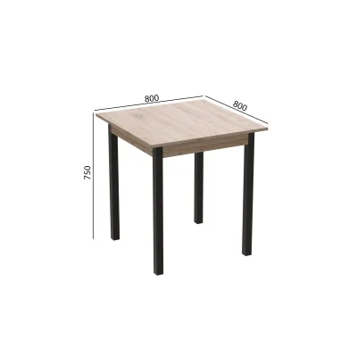 Стол кухонный Ferrum-decor Агата 75x80x80 Черный ДСП Дуб Сан-Марино 16мм (AGA0016)