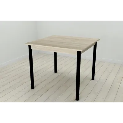 Стіл кухонний Ferrum-decor Агата 75x80x80 Чорний ДСП Сонома 16мм (AGA0018)