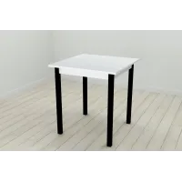 Стіл кухонний Ferrum-decor Дієго 75x70x70 Чорний ДСП Біле 16мм (DIE0008)