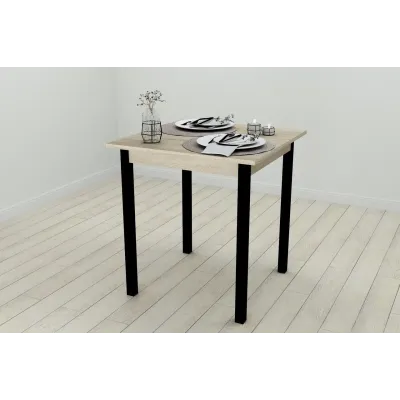 Стіл кухонний Ferrum-decor Дієго 75x70x70 Чорний ДСП Сонома 16мм (DIE0011) Стіл кухонний Ferrum-decor Дієго 75x70x70 Чорний ДСП Сонома 16мм (DIE0011)