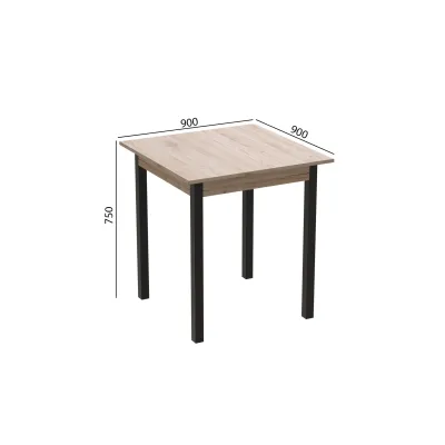 Стол кухонный Ferrum-decor Диего 75x90x90 Черный ДСП Дуб Сан-Марино 16мм (DIE0016)