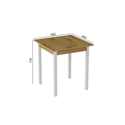 Стіл кухонний Ferrum-decor Дієго 75x90x90 Білий ДСП Дуб Артізан 16мм (DIE0027)