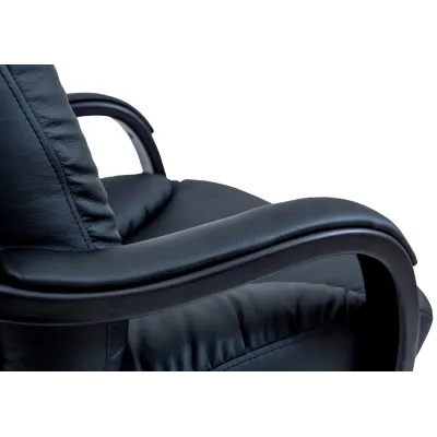 Офісне Крісло Керівника Maximus Шкіра Комбо Wood Lux ​​М2 AnyFix Чорне