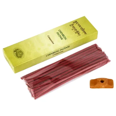 Пахощі Тибетські Gangchen Ченрезіг Chenrezig 20 шт. 16х4,4х1,8 см Жовтий (25974)