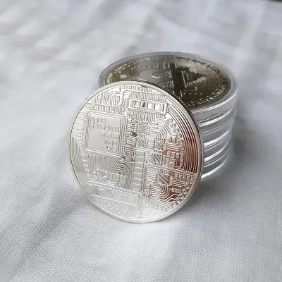 Монета сувенирная Eurs Bitcoin Серебряный цвет (BTC-S)