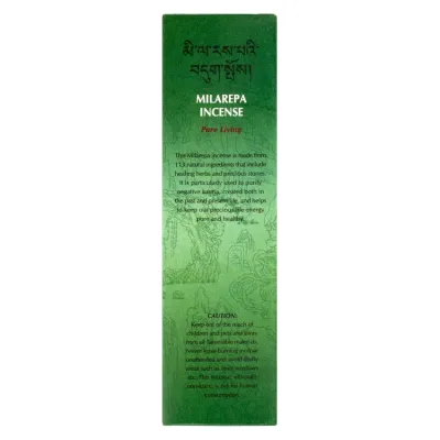 Благовония Тибетские Gangchen Миларепа Milarepa 20 шт 16х4,4х1,8 см Зелёный (25973)