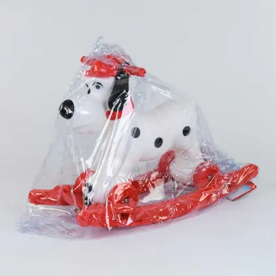 Качалка-каталка 2 в 1 Собачка со съемным поддоном, на колесиках White/Red (77235)