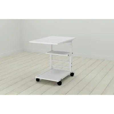 Стол приставной Ferrum-decor Адан 62x40x60 металл Белый ДСП Белое 16мм (ADA0008)