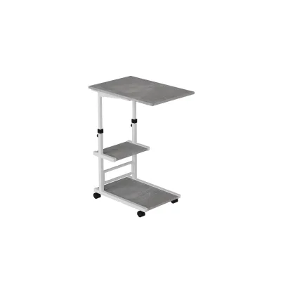 Стол приставной Ferrum-decor Адан 62x40x60 металл Белый ДСП Бетон 16мм (ADA0014)