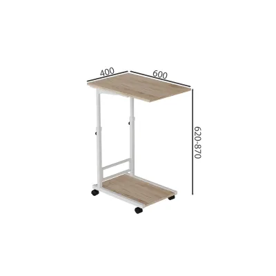 Стол приставной Ferrum-decor Френу 62x40x60 металл Белый ДСП Дуб Сан-Марино 16мм (FRE0009)