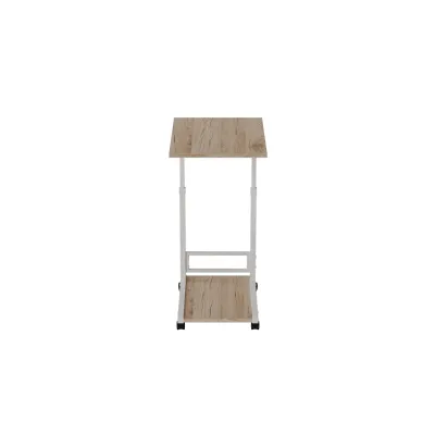 Стол приставной Ferrum-decor Френу 62x40x60 металл Белый ДСП Дуб Сан-Марино 16мм (FRE0009)