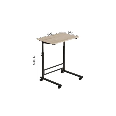 Стол приставной Ferrum-decor Амиго 62x60x40 металл Черный ДСП Дуб Сан-Марино 16мм (AMI0002)