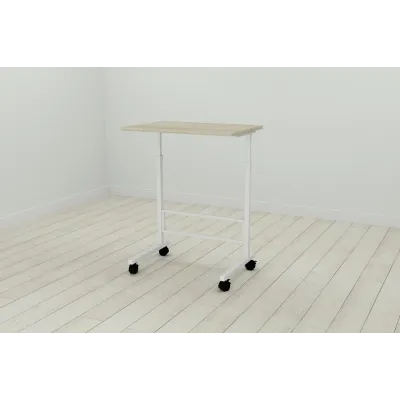 Стол приставной Ferrum-decor Амиго 62x60x40 металл Белый ДСП Дуб Сонома 16мм (AMI0011)