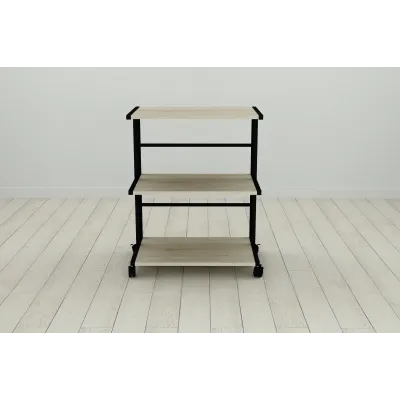 Этажерка на колесиках Ferrum-decor Камило 75x40x60 металл Черный ДСП Дуб Сонома 16мм (KAM0004) Этажерка на колесиках Ferrum-decor Камило 75x40x60 металл Черный ДСП Дуб Сонома 16мм (KAM0004)