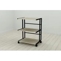 Етажерка на коліщатках Ferrum-decor Каміло 75x40x60 метал Чорний ДСП Дуб Сонома 16мм (KAM0004) Етажерка на коліщатках Ferrum-decor Каміло 75x40x60 метал Чорний ДСП Дуб Сонома 16мм (KAM0004)