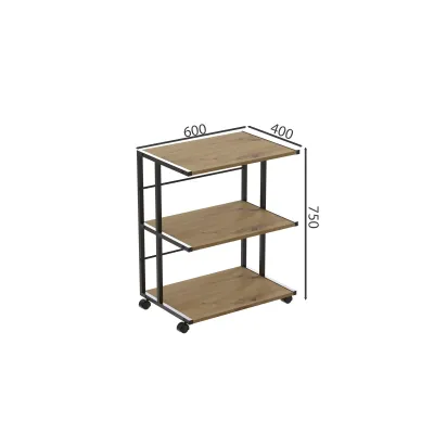 Етажерка на коліщатках Ferrum-decor Каміло 75x40x60 метал Чорний ДСП Дуб Артізан 16мм (KAM0006) Етажерка на коліщатках Ferrum-decor Каміло 75x40x60 метал Чорний ДСП Дуб Артізан 16мм (KAM0006)