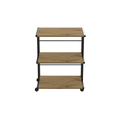 Етажерка на коліщатках Ferrum-decor Каміло 75x40x60 метал Чорний ДСП Дуб Артізан 16мм (KAM0006) Етажерка на коліщатках Ferrum-decor Каміло 75x40x60 метал Чорний ДСП Дуб Артізан 16мм (KAM0006)