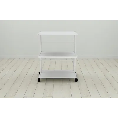 Етажерка на коліщатках Ferrum-decor Каміло 75x40x60 метал Білий ДСП Біле 16мм (KAM0008)
