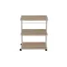 Этажерка на колесиках Ferrum-decor Камило 75x40x60 металл Белый ДСП Дуб Сан-Марино 16мм (KAM0009)
