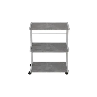 Этажерка на колесиках Ferrum-decor Камило 75x40x60 металл Белый ДСП Бетон 16мм (KAM0014)