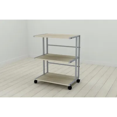Этажерка на колесиках Ferrum-decor Камило 75x40x60 металл Серый ДСП Дуб Сонома 16мм (KAM0018)