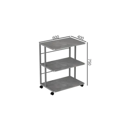 Этажерка на колесиках Ferrum-decor Камило 75x40x60 металл Серый ДСП Бетон 16мм (KAM0021) Этажерка на колесиках Ferrum-decor Камило 75x40x60 металл Серый ДСП Бетон 16мм (KAM0021)