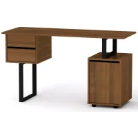 Стол письменный Лофт-4 Компанит Орех экко (130х50х72,8 см)