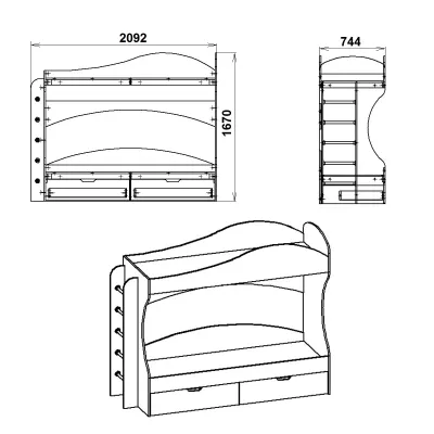 Ліжко двоярусне Бриз Компаніт Німфея альба (білий)