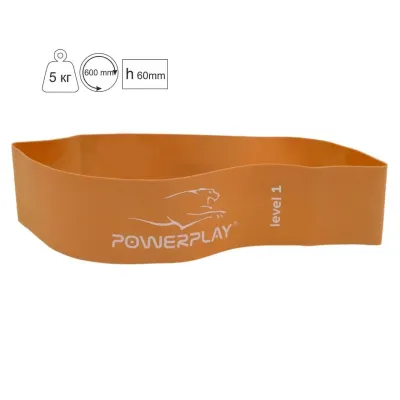 Фітнес резинка PowerPlay 4140 Level 1 (600*60*0.6 мм, 5кг) Помаранчева
