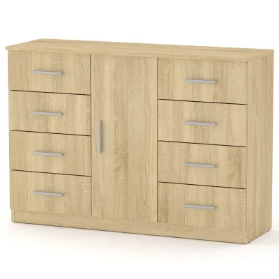 Комод Компанит 8+1 Дуб сонома (120х39х85 см)