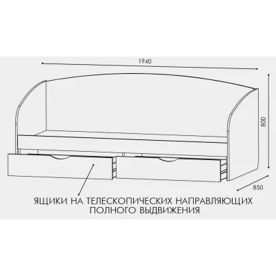 Ліжко Еверест Комфорт 80 х 190