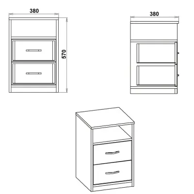 Тумба ліжкова Компаніт ПКТ-2 Горіх екко