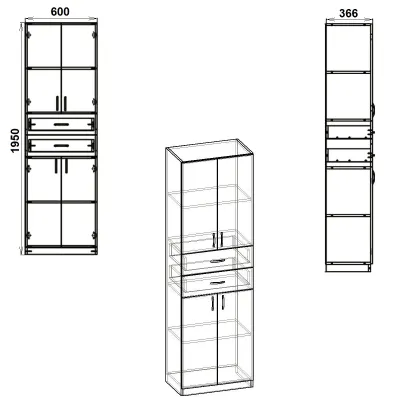 Шкаф книжный Компанит КШ-11 60х37х195 см Ольха Шкаф книжный Компанит КШ-11 60х37х195 см Ольха