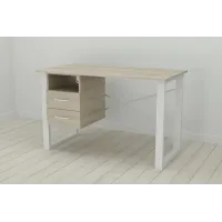 Письмовий стіл із ящиками Ferrum-decor Оскар 750x1200x600 метал Білий ДСП Сонома 16 мм (OSK0011) Письмовий стіл із ящиками Ferrum-decor Оскар 750x1200x600 метал Білий ДСП Сонома 16 мм (OSK0011)
