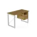 Письменный стол с ящиками Ferrum-decor Оскар 750x1200x600 металл Белый ДСП Дуб Артизан 16 мм (OSK0013)
