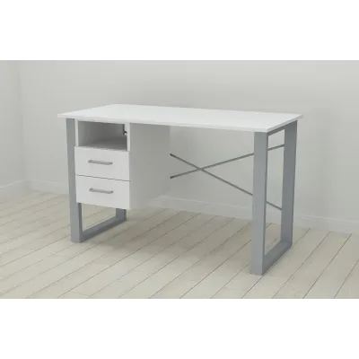 Письменный стол с ящиками Ferrum-decor Оскар 750x1400x600 металл Серый ДСП Белое 16 мм (OSK0036) Письменный стол с ящиками Ferrum-decor Оскар 750x1400x600 металл Серый ДСП Белое 16 мм (OSK0036)