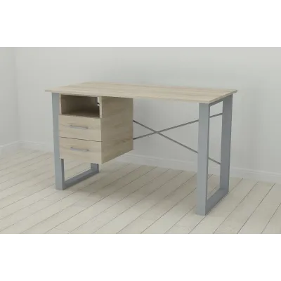 Письменный стол с ящиками Ferrum-decor Оскар  750x1400x600 металл Серый ДСП Сонома 16 мм (OSK0039)