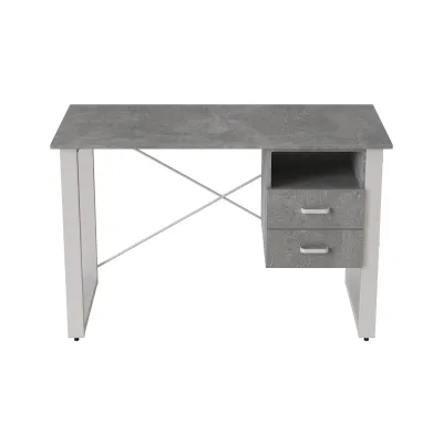 Письменный стол с ящиками Ferrum-decor Оскар 750x1200x700 металл Белый ДСП Бетон 16 мм (OSK0056)