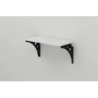Полиця настінна Ferrum-decor Ханді 2 240x600x240 метал Чорний ДСП Біле 16 мм (XND0022)