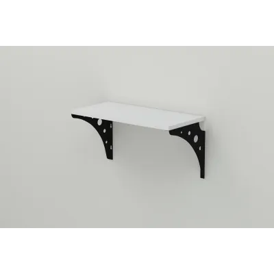 Полиця настінна Ferrum-decor Ханді 2 240x600x240 метал Чорний ДСП Біле 16 мм (XND0022)
