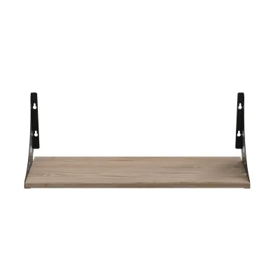 Полиця настінна Ferrum-decor Ханді 2 240x600x240 метал Чорний ДСП Дуб Сан-Маріно 16 мм (XND0023)