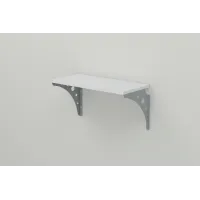 Полиця настінна Ferrum-decor Ханді 2 240x600x240 метал Сірий ДСП Біле 16 мм (XND0036)