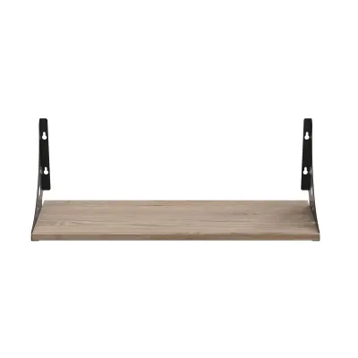 Полка настенная Ferrum-decor Ханди 2 240x700x240 металл Черный ДСП Дуб Сан-Марино 16 мм (XND0044)