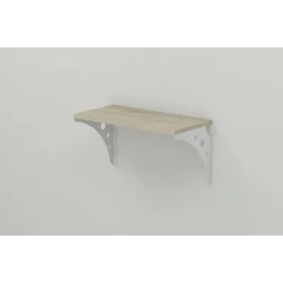 Полиця настінна Ferrum-decor Ханді 2 240x700x240 метал Білий ДСП Сонома 16 мм (XND0053)