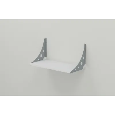 Полиця настінна Ferrum-decor Ханді 2 240x700x240 метал Сірий ДСП Біле 16 мм (XND0057)