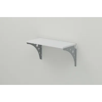 Полиця настінна Ferrum-decor Ханді 2 240x700x240 метал Сірий ДСП Біле 16 мм (XND0057)