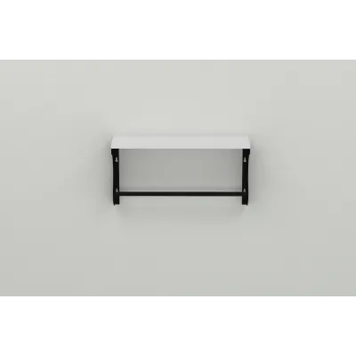 Полка настенная Ferrum-decor Юзиби 270x700x150 металл Черный ДСП Белое 16 мм (UZI0043)