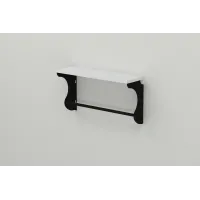 Полка настенная Ferrum-decor Юзиби 270x700x150 металл Черный ДСП Белое 16 мм (UZI0043)