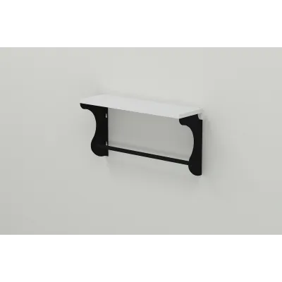 Полка настенная Ferrum-decor Юзиби 270x700x150 металл Черный ДСП Белое 16 мм (UZI0043)