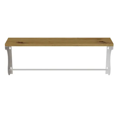 Полиця настінна Ferrum-decor Юзібі 270x700x150 метал Білий ДСП Дуб Артізан 16 мм (UZI0055)